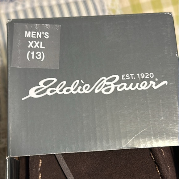 Men's Eddie Bauer Brown JUSTIN Suede Lined Slippers US XXL SIZE 13 with box - Picture 9 of 10